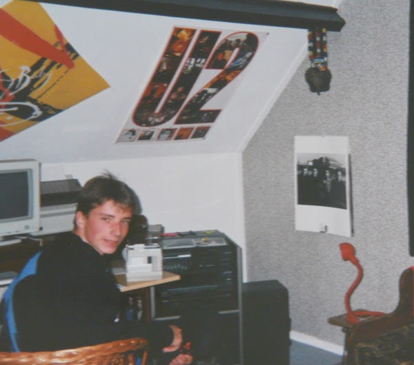 Hans in the Achtung Baby - ZOO TV era in his childhood room